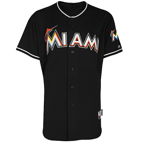 Branded Miami Marlins 2012 Black Cool Base MLB Jersey